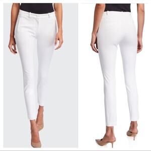 Joseph New Eliston Stretch-Gabardine Slim-Leg Trousers White Sz 6